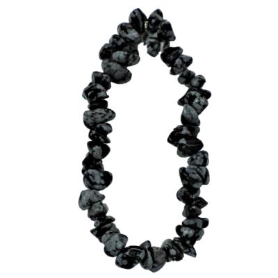 BRACELET OBSIDIENNE NEIGE BAROQUE