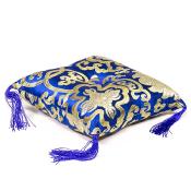 COUSSIN BOL BLEU FLEURI 21/21/6 CM